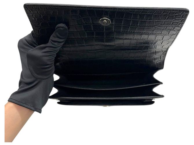 Autre Marque Sunset Tasche aus Krokodil Medium Silver - Ansicht 7