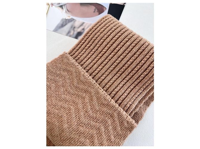 Gucci Web Wollmischung Schal Camel - Ansicht 12