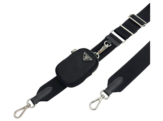 Prada Borsa Hobo in Nylon con Catena Nera a Tracolla - vista 10