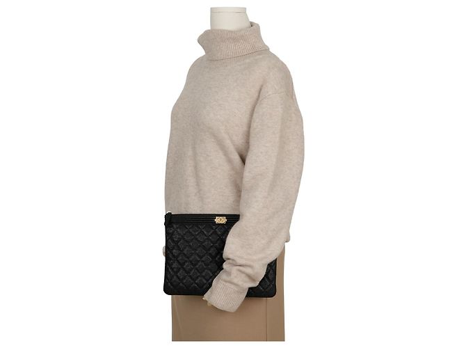 Clutch Chanel New Medium Marrone in Pelle di Vitello - vista 8