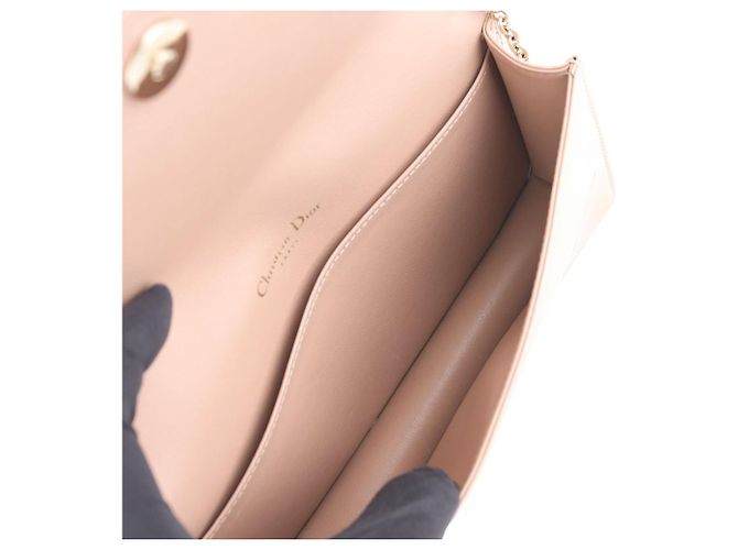 Borsa a tracolla Lady Dior Chain Pouch in Cannage Vernice - vista 7