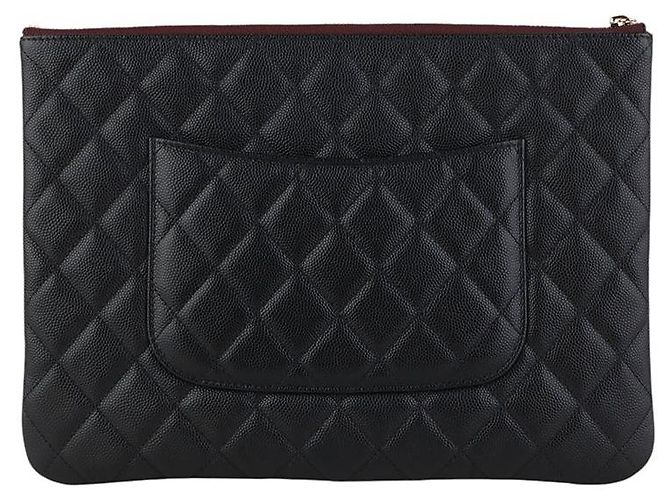 Chanel Pocket Clutch in Caviar con hardware dorato New Medium - vista 3