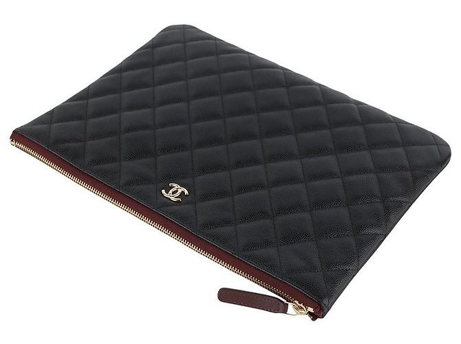 Chanel Pocket Clutch in Caviar con hardware dorato New Medium - vista 4