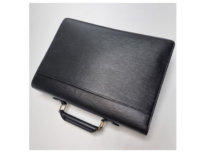 Louis Vuitton Borsa Documenti Epi Serviette Nera Unisex (Upper Grade, Valigetta) - vista 11
