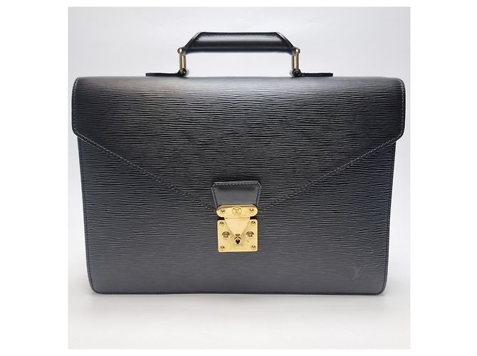 Louis Vuitton Borsa Documenti Epi Serviette Nera Unisex (Upper Grade, Valigetta) - vista 2
