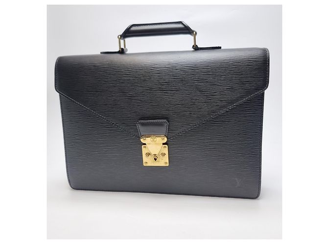 Louis Vuitton Borsa Documenti Epi Serviette Nera Unisex (Upper Grade, Valigetta) - vista 3