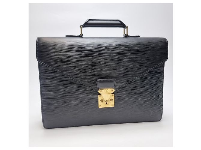 Louis Vuitton Borsa Documenti Epi Serviette Nera Unisex (Upper Grade, Valigetta) - vista 4