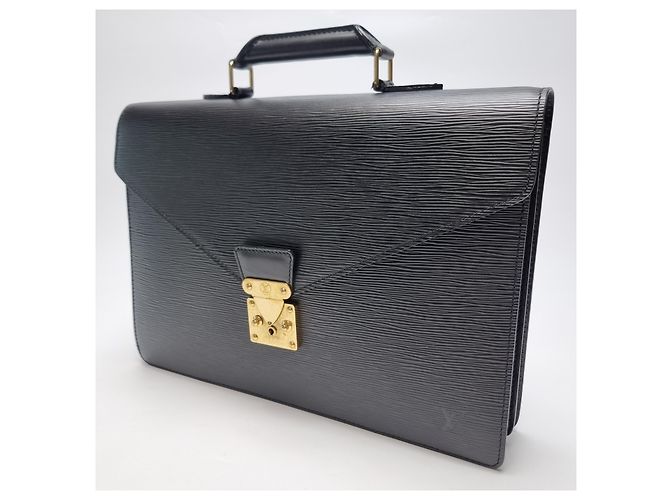 Louis Vuitton Borsa Documenti Epi Serviette Nera Unisex (Upper Grade, Valigetta) - vista 6
