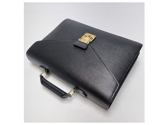 Louis Vuitton Borsa Documenti Epi Serviette Nera Unisex (Upper Grade, Valigetta) - vista 9
