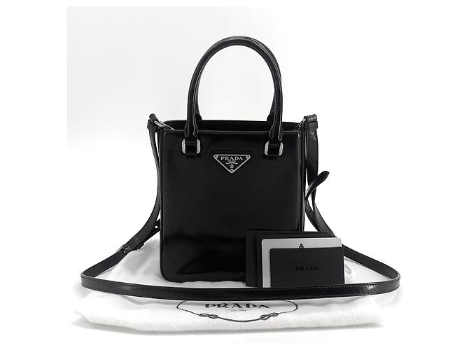 Prada Picca Borsa Tote a Tracolla in Pelle Spazzolata - vista 10