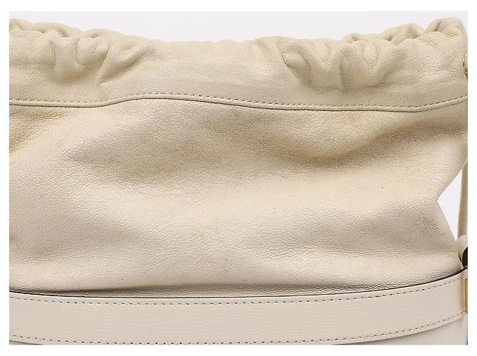 Gucci Borsa bucket bianca in pelle Horsebit - vista 2