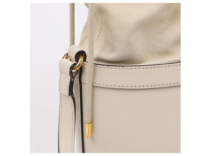 Gucci Borsa bucket bianca in pelle Horsebit - vista 8