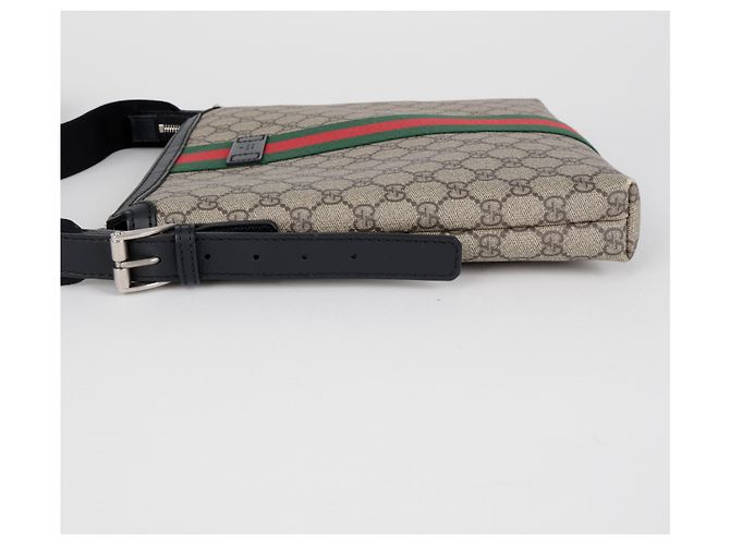 Gucci Borsa a tracolla Web GG Supreme Canvas Beige - vista 10