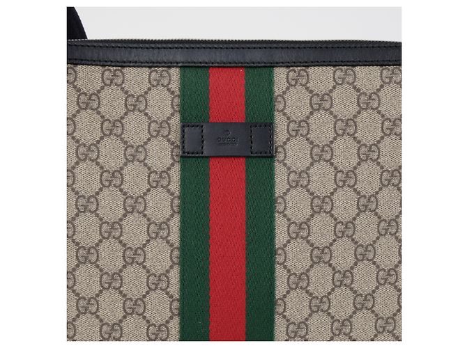 Gucci Borsa a tracolla Web GG Supreme Canvas Beige - vista 2