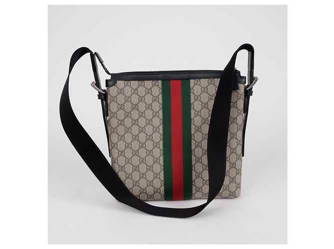 Gucci Borsa a tracolla Web GG Supreme Canvas Beige - vista 3