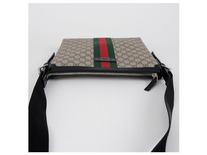 Gucci Borsa a tracolla Web GG Supreme Canvas Beige - vista 5