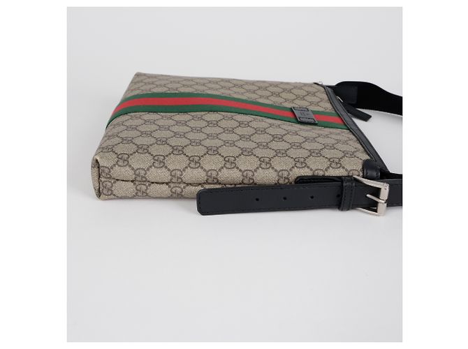 Gucci Borsa a tracolla Web GG Supreme Canvas Beige - vista 6