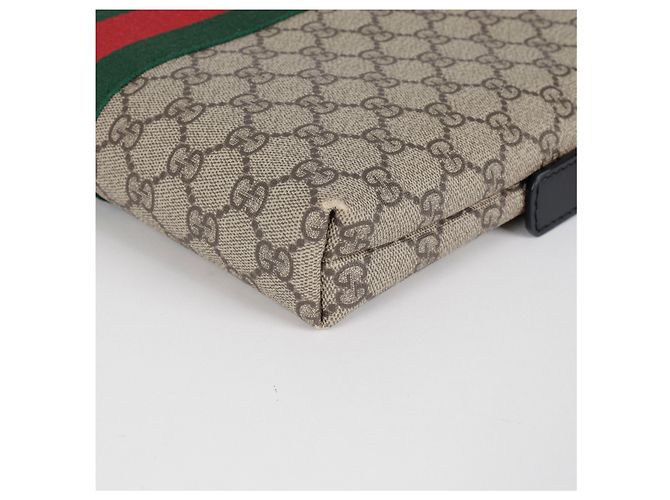 Gucci Borsa a tracolla Web GG Supreme Canvas Beige - vista 7