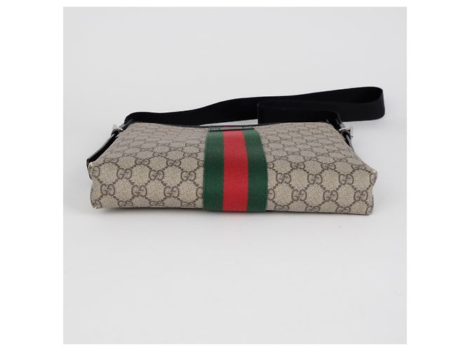 Gucci Borsa a tracolla Web GG Supreme Canvas Beige - vista 8