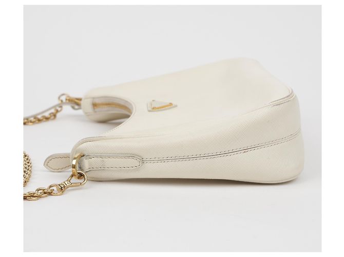 Prada Borsa a tracolla Saffiano Re-Edition White - vista 10
