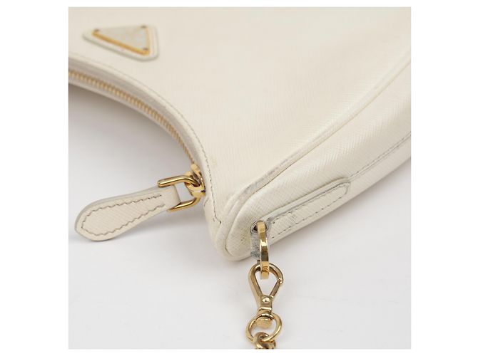Prada Borsa a tracolla Saffiano Re-Edition White - vista 11