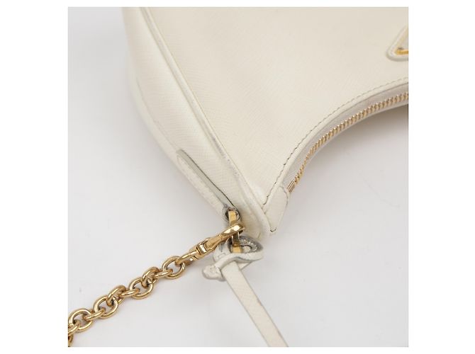 Prada Borsa a tracolla Saffiano Re-Edition White - vista 12