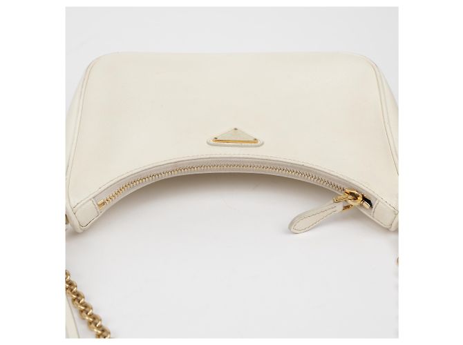Prada Borsa a tracolla Saffiano Re-Edition White - vista 13