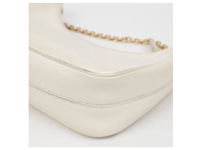 Prada Borsa a tracolla Saffiano Re-Edition White - vista 16
