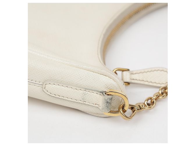 Prada Borsa a tracolla Saffiano Re-Edition White - vista 17