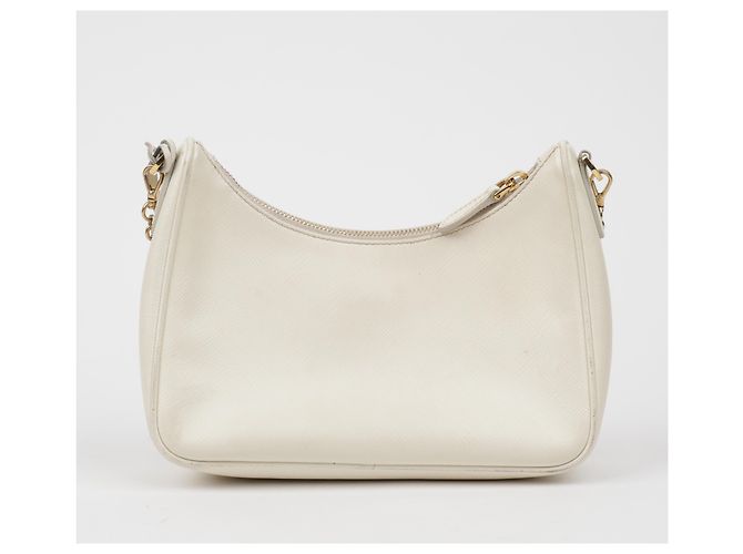 Prada Borsa a tracolla Saffiano Re-Edition White - vista 5