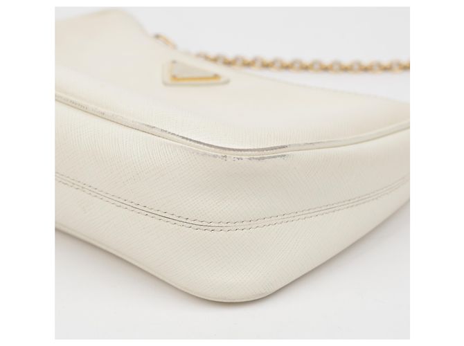 Prada Borsa a tracolla Saffiano Re-Edition White - vista 7