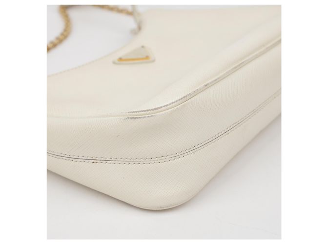 Prada Borsa a tracolla Saffiano Re-Edition White - vista 9