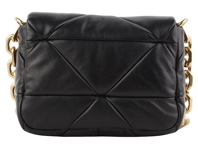 Prada Bolsa de Ombro Matelassê em Patchwork de Nappa com Corrente Dourada - vista 3