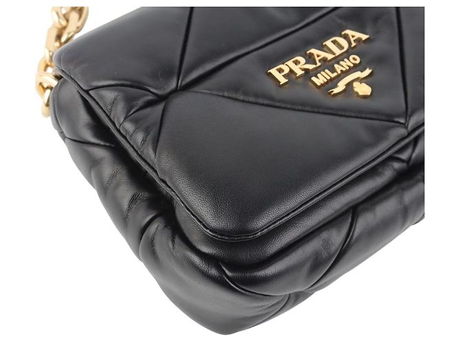 Prada Bolsa de Ombro Matelassê em Patchwork de Nappa com Corrente Dourada - vista 5