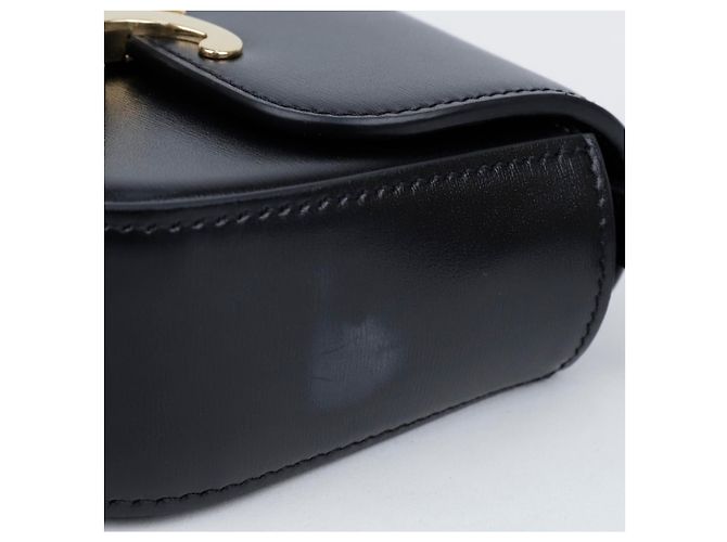 Céline Mini Cloud em couro de bezerro brilhante preto - vista 7