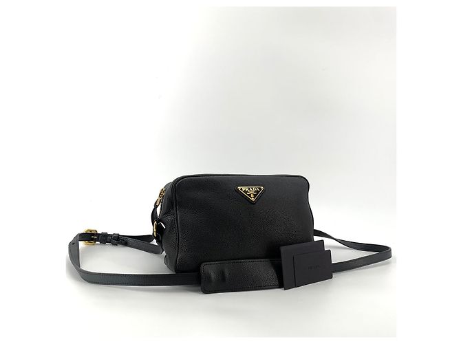 Prada Bolso de hombro Vitello Gold Triangle Logo - vista 2