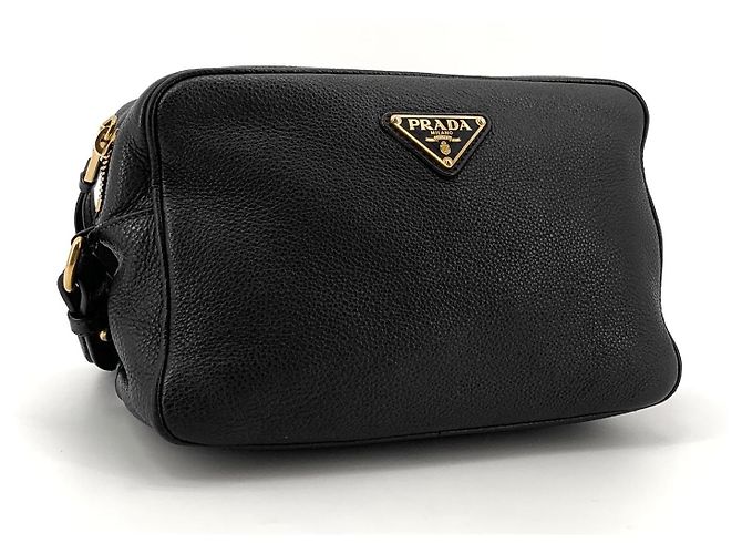 Prada Bolso de hombro Vitello Gold Triangle Logo - vista 3