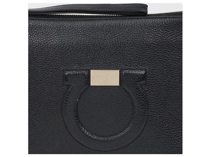 Clutch Gancini Salvatore Ferragamo Nera in Pelle - vista 2