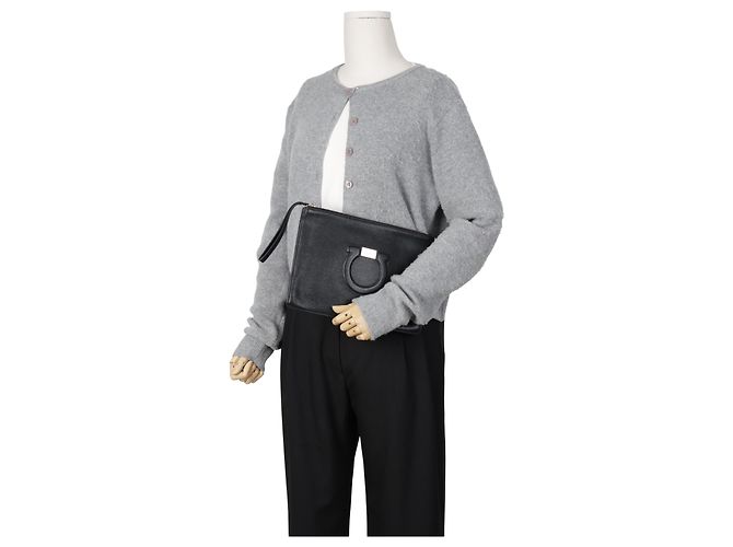 Clutch Gancini Salvatore Ferragamo Nera in Pelle - vista 21
