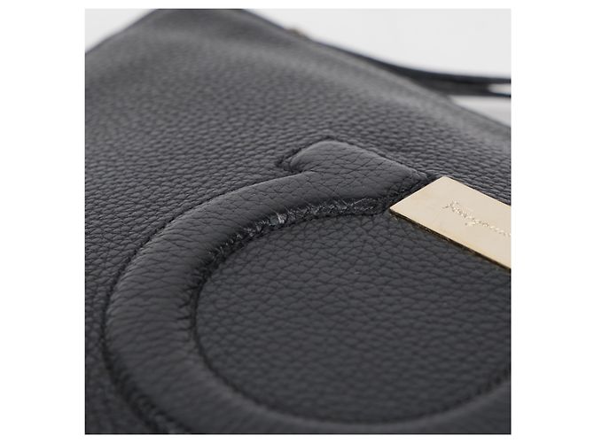 Clutch Gancini Salvatore Ferragamo Nera in Pelle - vista 6