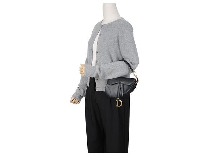 Dior Mini Leder Saddle Tote Bag Schwarz - Ansicht 22