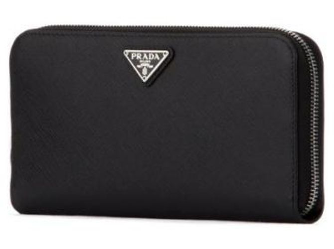Prada Saffiano Leather Triangle Logo Wallet - view 5