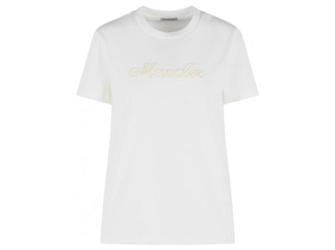 Moncler Baumwoll-T-Shirt mit besticktem Logo - Ansicht 4