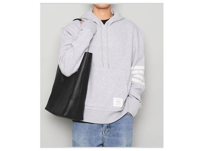 Autre Marque SAINT LAURENT Borsa Shopper Bold Nera in Pelle - vista 10