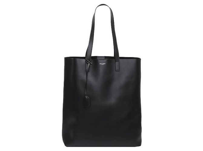Autre Marque SAINT LAURENT Borsa Shopper Bold Nera in Pelle - vista 5