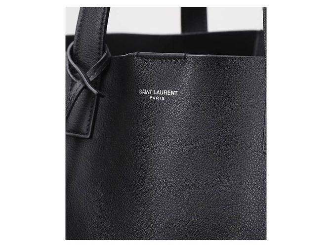 Autre Marque SAINT LAURENT Borsa Shopper Bold Nera in Pelle - vista 6