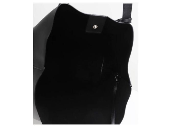 Autre Marque SAINT LAURENT Borsa Shopper Bold Nera in Pelle - vista 9