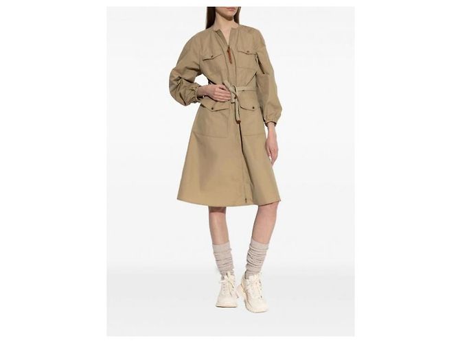 Vestido corto de algodón Moncler Beige - vista 8