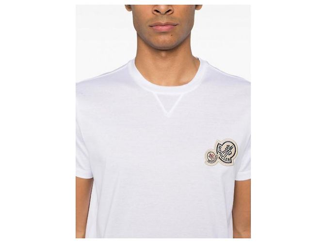 Moncler Baumwoll-T-Shirt mit doppeltem Logo-Patch - Ansicht 7