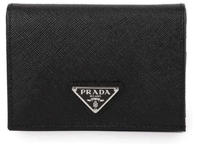 Prada Saffiano Triangle Logo Compact Wallet - view 3